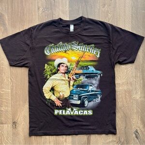Chalino Sanchez El Pelavacas Men’s Black Shirt LG